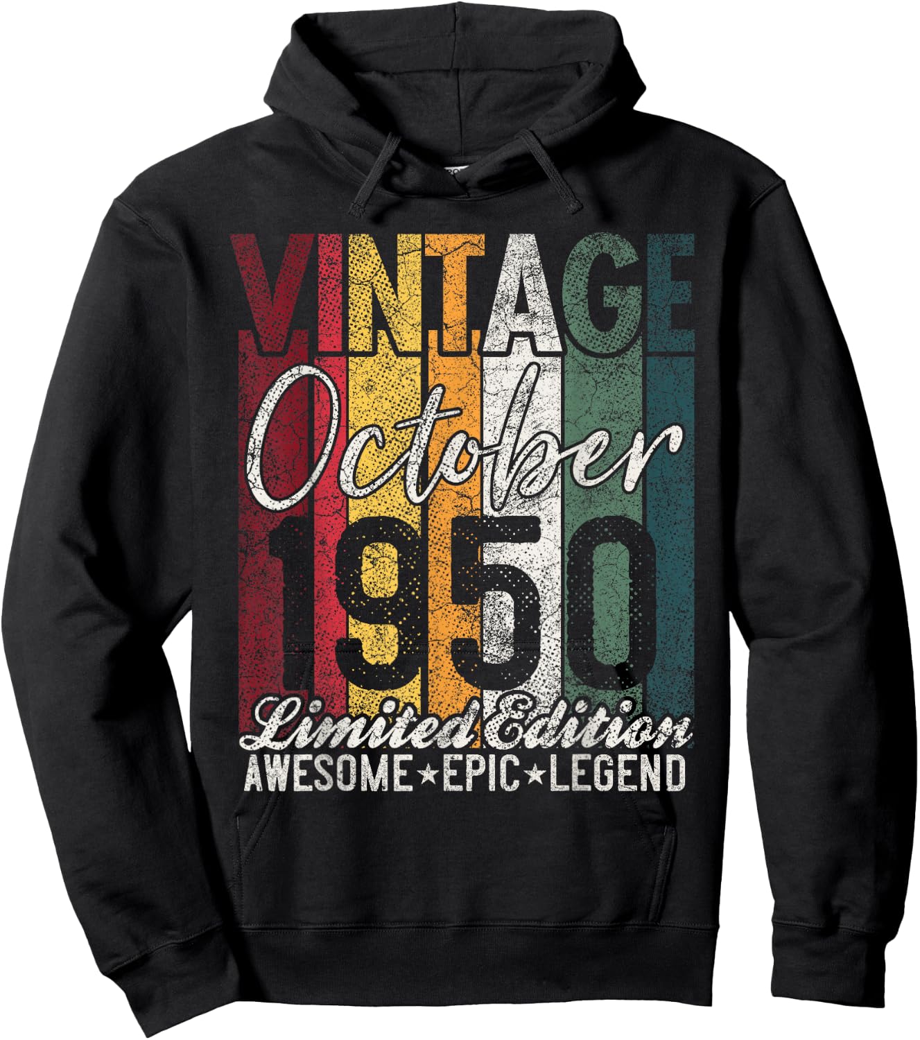 October 1950 75th Birthday Gift 75 Years Old Vintage Retro Hoodie - Hoodie | Black