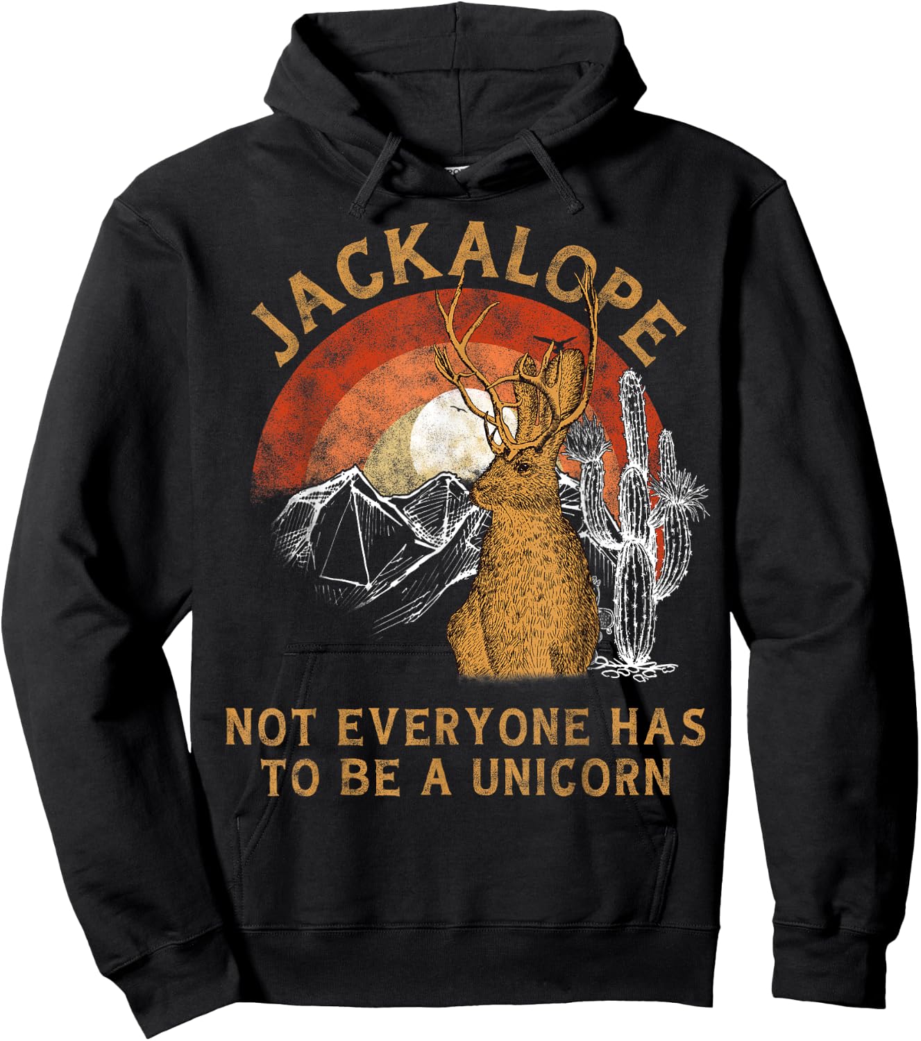 Jackrabbit Everyone Has To Be A Unicorn Rainbow Jackalope Hoodie - Hoodie | Black