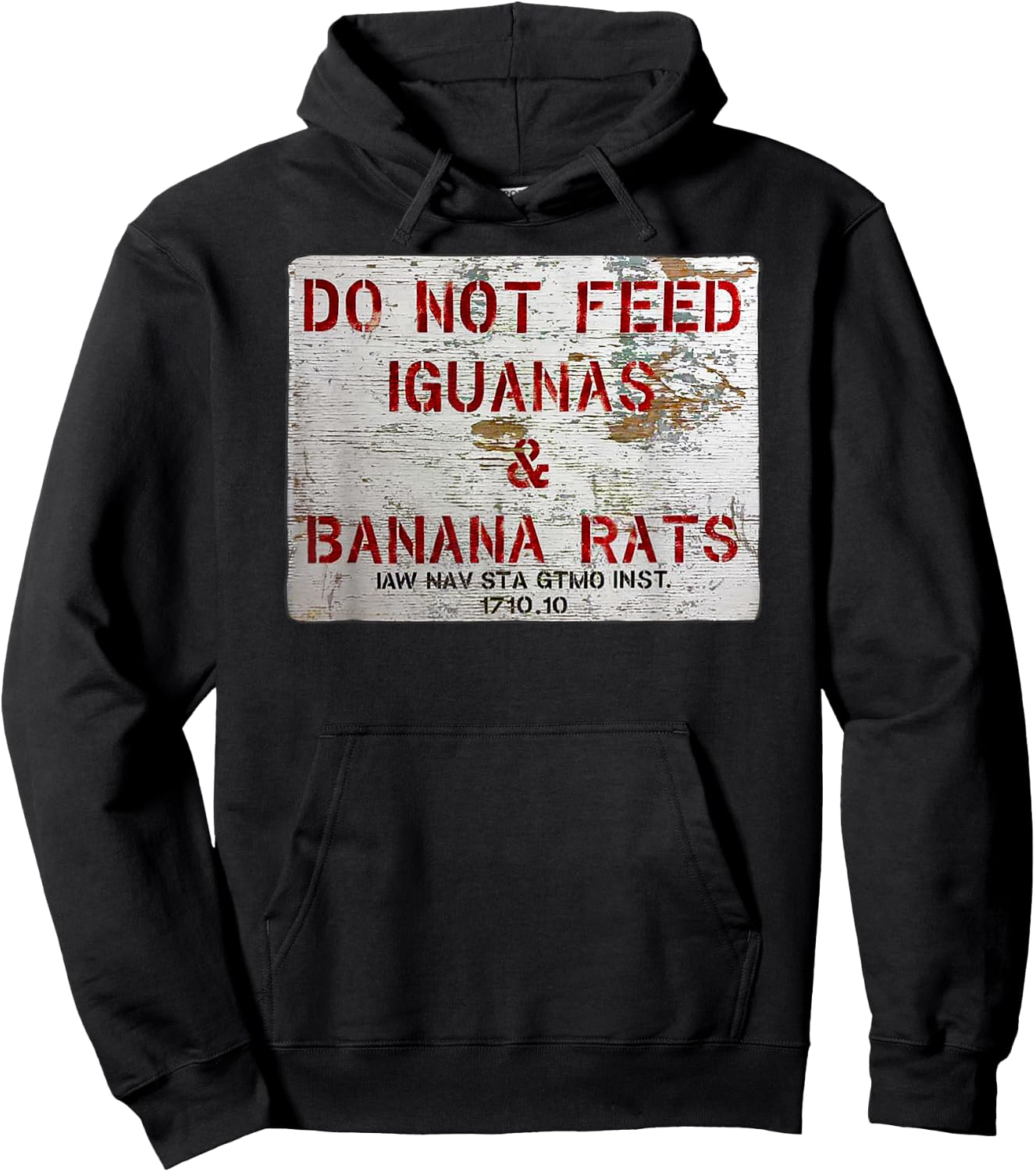 GTMO Do Not Feed Iguanas & Banana Rats - Guantanamo Bay Cuba Hoodie - Hoodie | Black