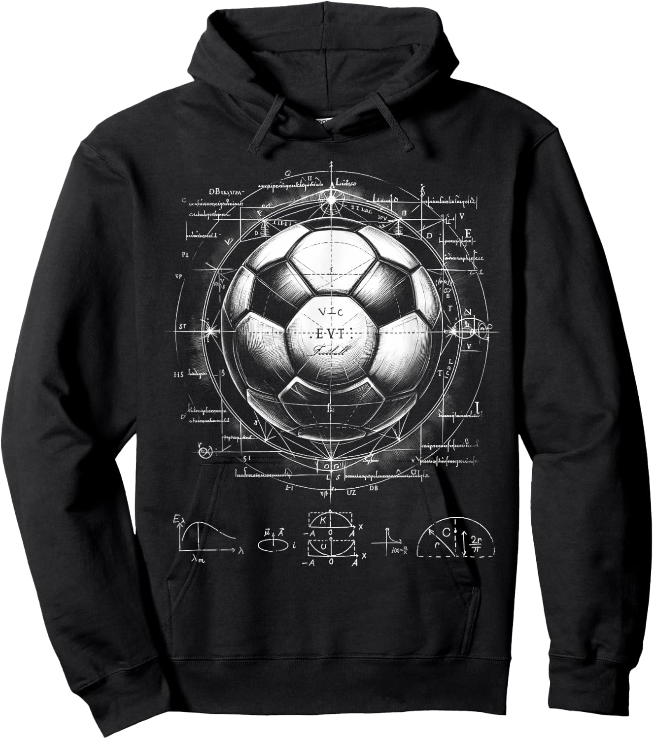 Soccer Patent Drawing Boys Girls Men Women Coach Football Hoodie - Hoodie | Black