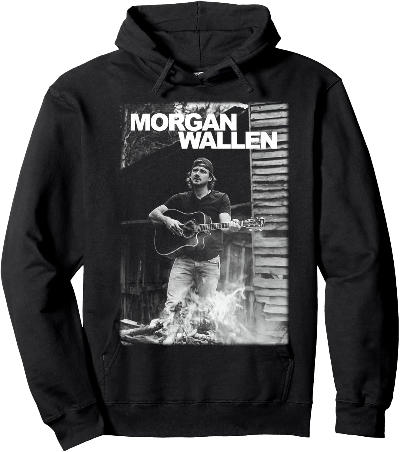 Official Morgan Wallen Guitar Photo Hoodie - Hoodie | Black