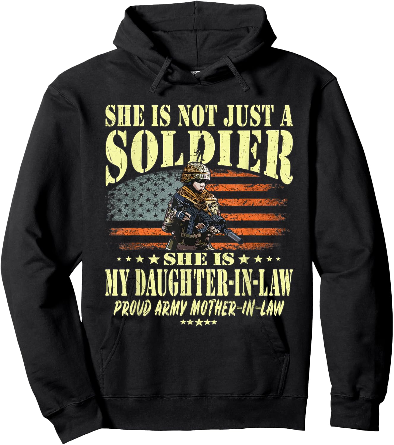 My Daughter-In-Law Is A Solider - Proud Army Mother-In-Law Hoodie - Hoodie | Black