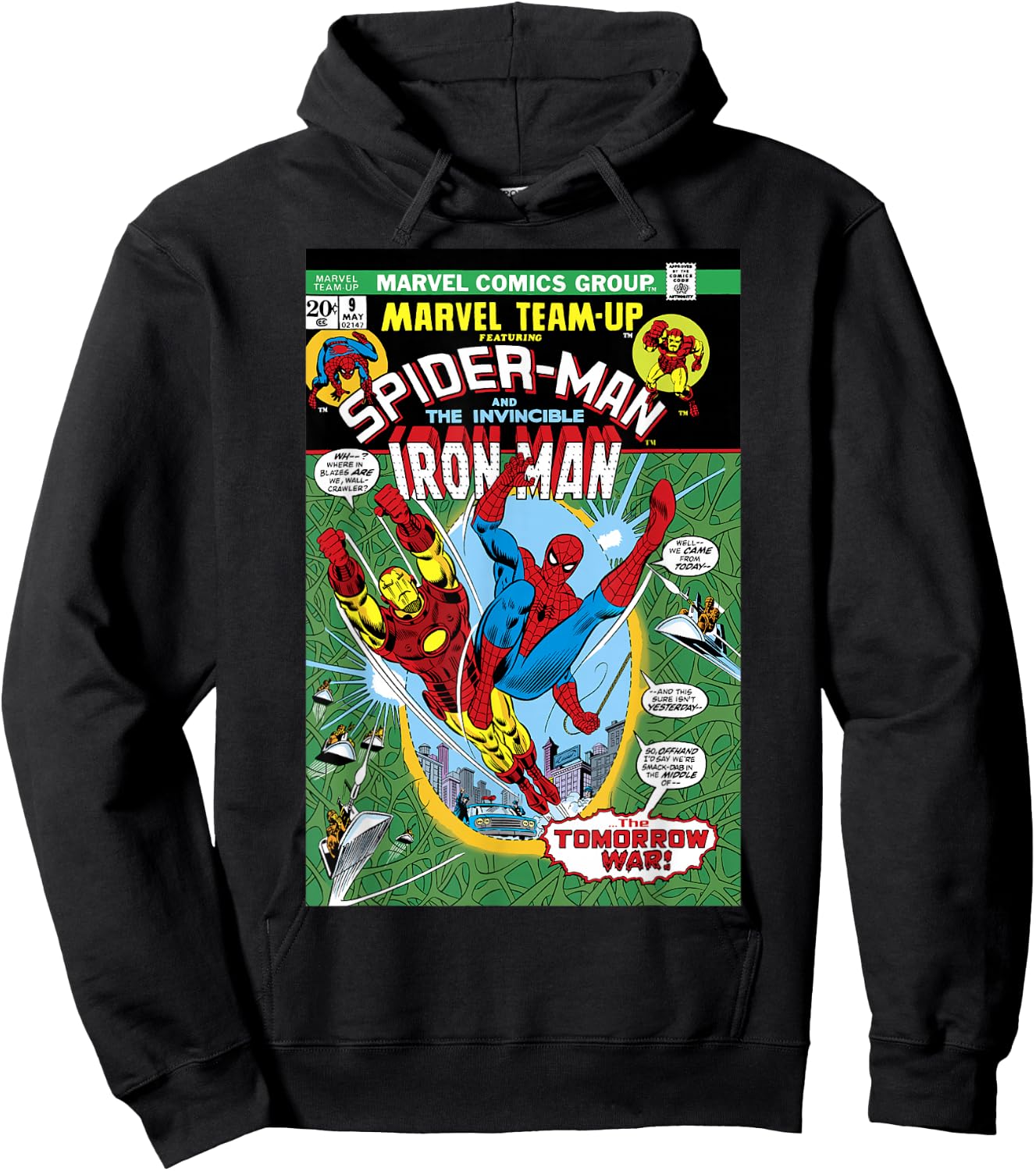 Marvel Team-Up Iron Man & Spider-Man The Tomorrow War Cover Hoodie - Hoodie | Black