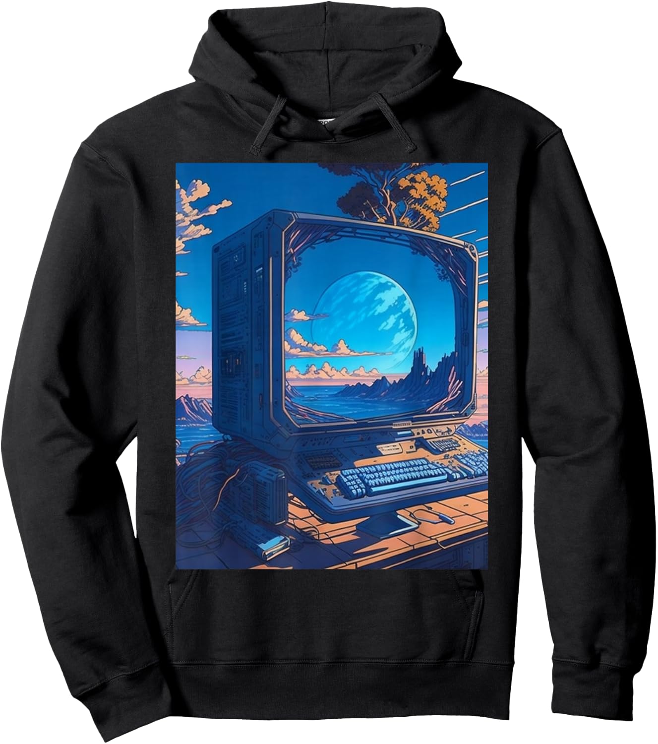 Weirdcore Dreamcore Oddcore Retro Futurism Science Fiction Hoodie - Hoodie | Black