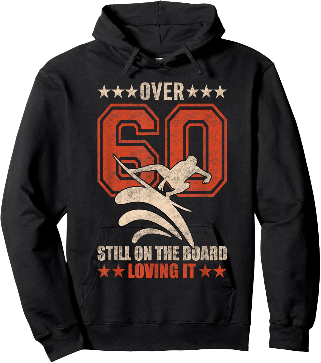Funny Cool Surfer Dude Surfboard 60 Year Old Surfing Quotes Hoodie - Hoodie | Black