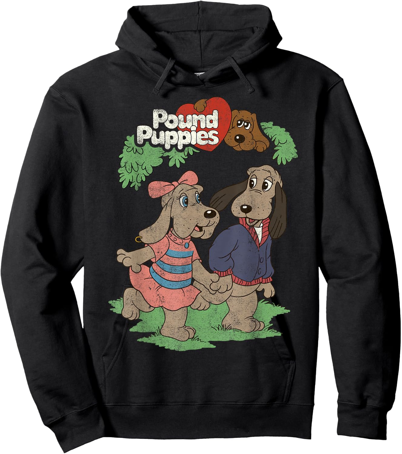 Pound Puppies Valentine's Day Puppy Love Couple Shot Hoodie - Hoodie | Black