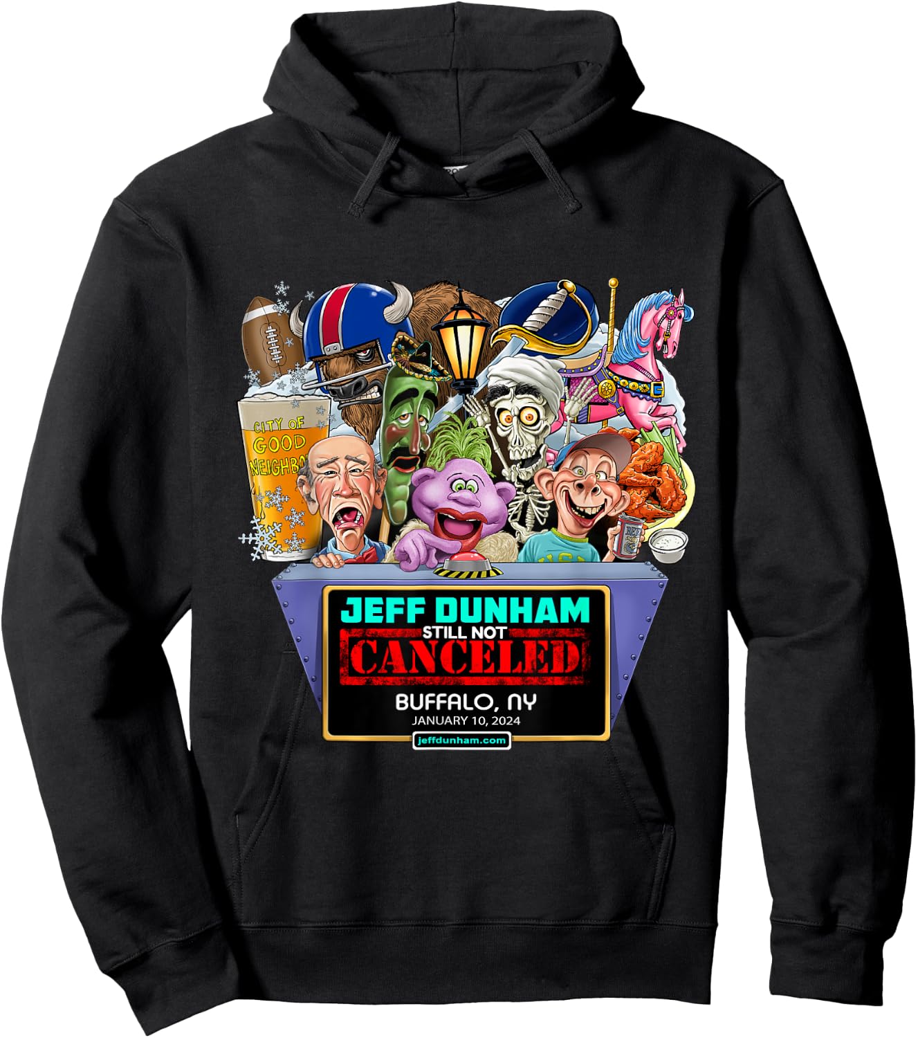Jeff Dunham Buffalo, NY (2024) Hoodie - Hoodie | Black