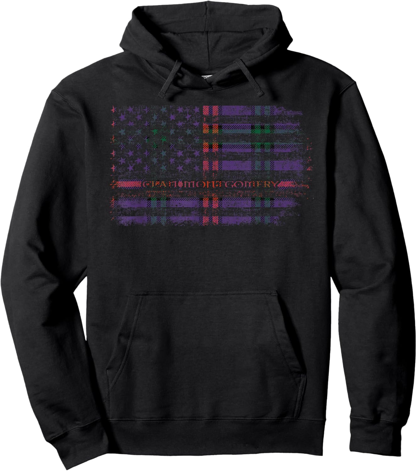 Clan Montgomery Scottish tartan US flag kilt Scotland Hoodie - Hoodie | Black