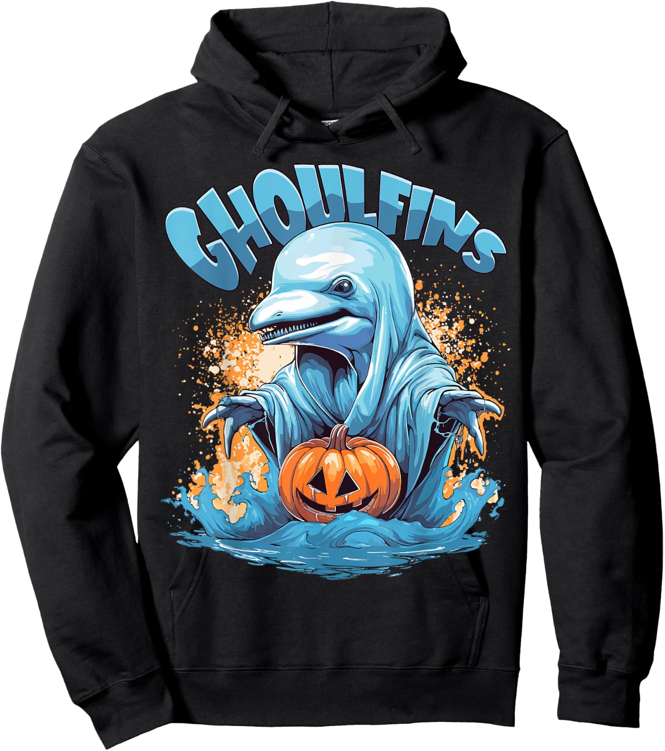 Ghoulfins - Dolphin Halloween Costume For Adult Men Women Hoodie - Hoodie | Black