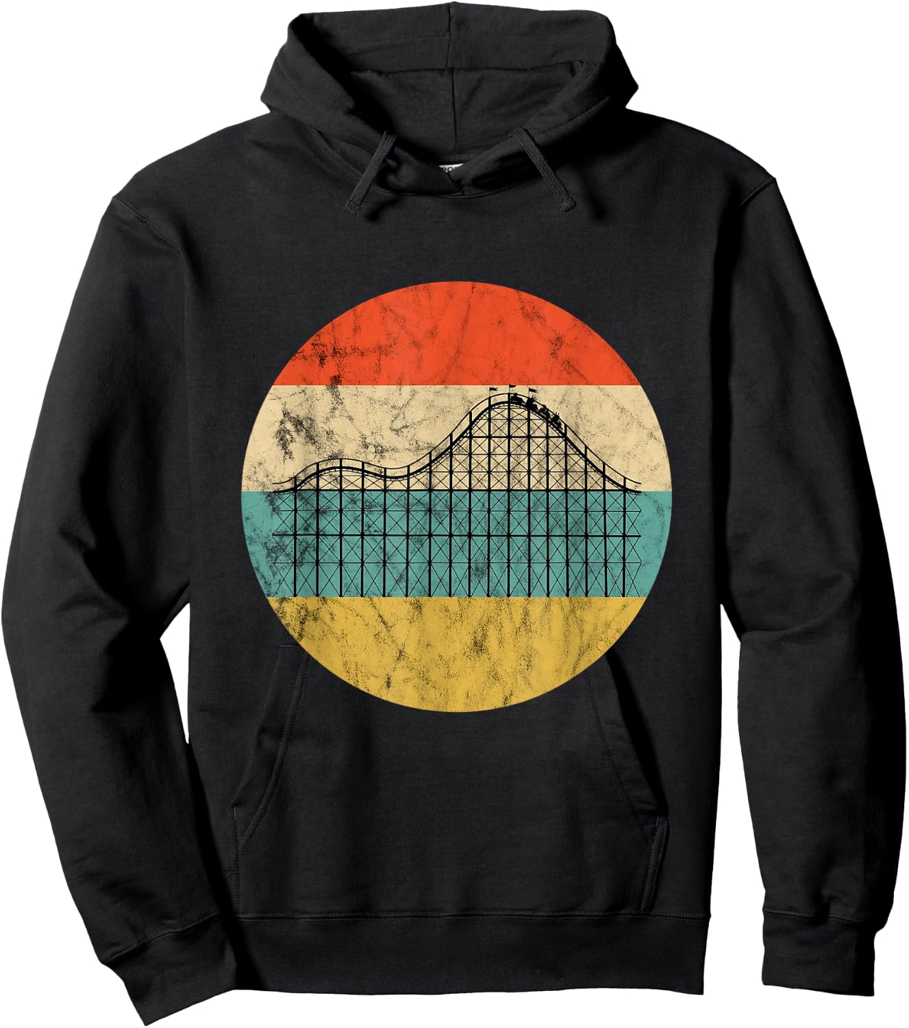 Roller Coaster Lover Retro Theme Park Thrillseekers Hoodie - Hoodie | Black