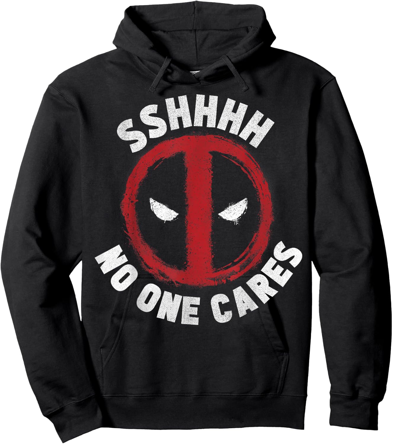 Marvel Deadpool Sshhhh No One Cares Logo Hoodie - Hoodie | Black