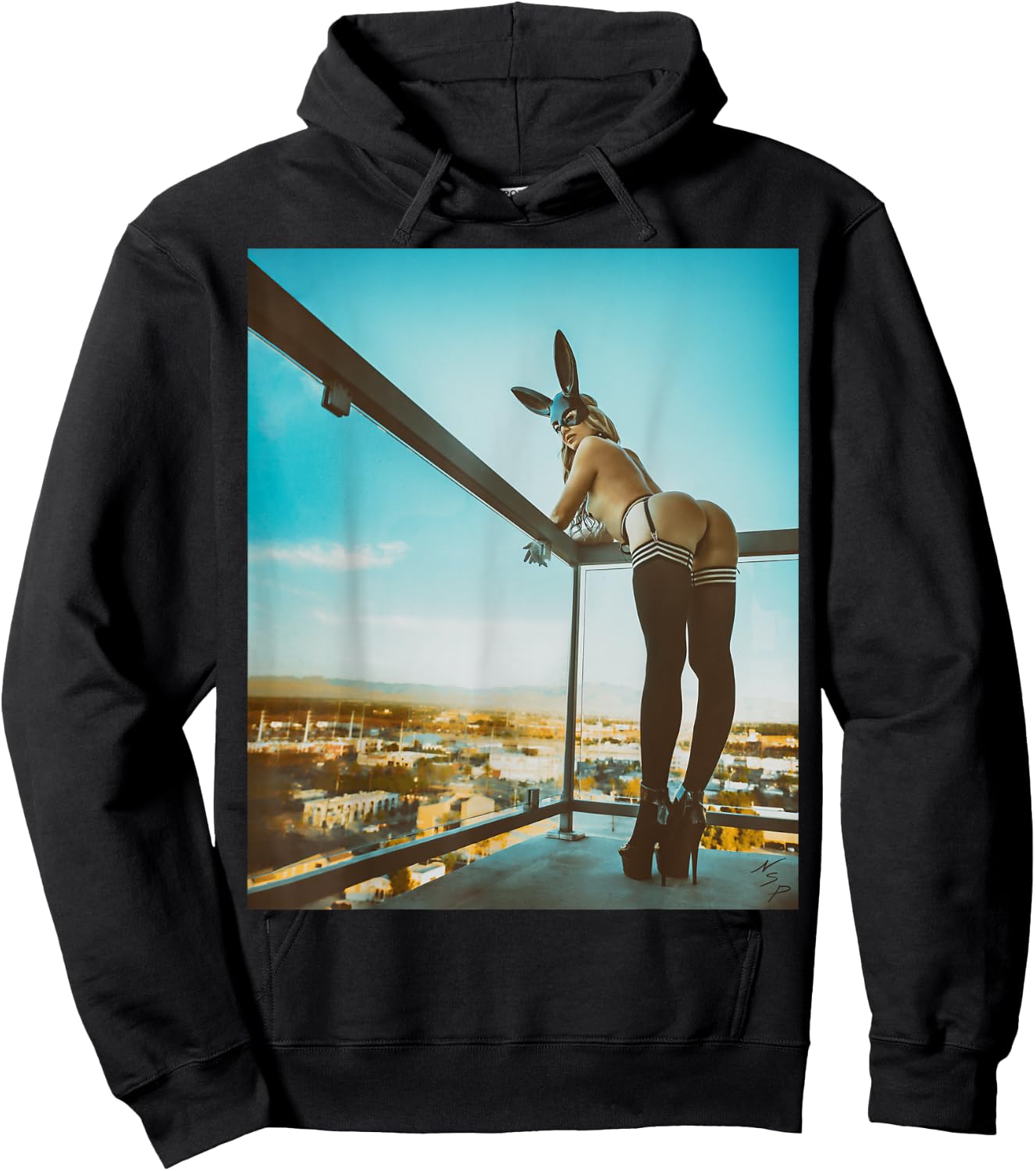 Sexy Girl - "Bad Bunny Pinup Girl w/ Nice Butt" Hoodie - Hoodie | Black