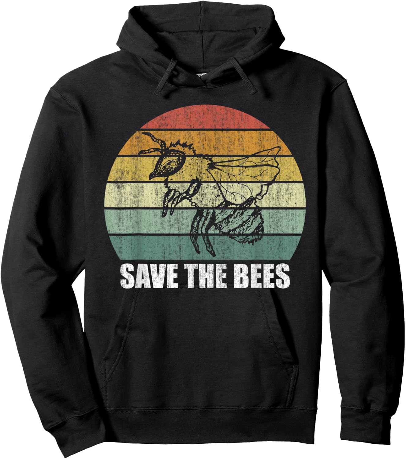 Retro Save The Bees Shirt Funny Bee Lover Gifts Bee Kind Hoodie - Hoodie | Black