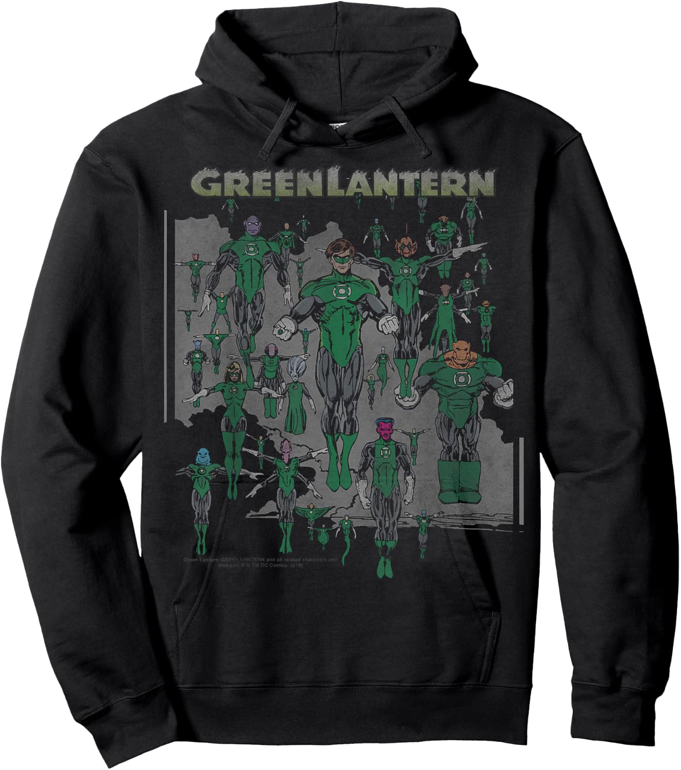 DC Comics The Green Lantern Green Group Hoodie - Hoodie | Black