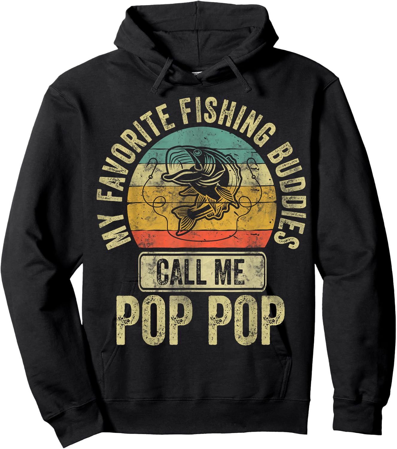 My Favorite Fishing Buddies Call Me Pop Pop Shirt Fisherman Hoodie - Hoodie | Black