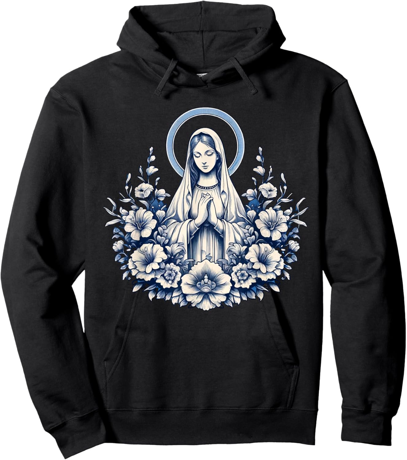 Our Lady of Lourdes Powerful Symbol Mother Mary Saint Mary Hoodie - Hoodie | Black