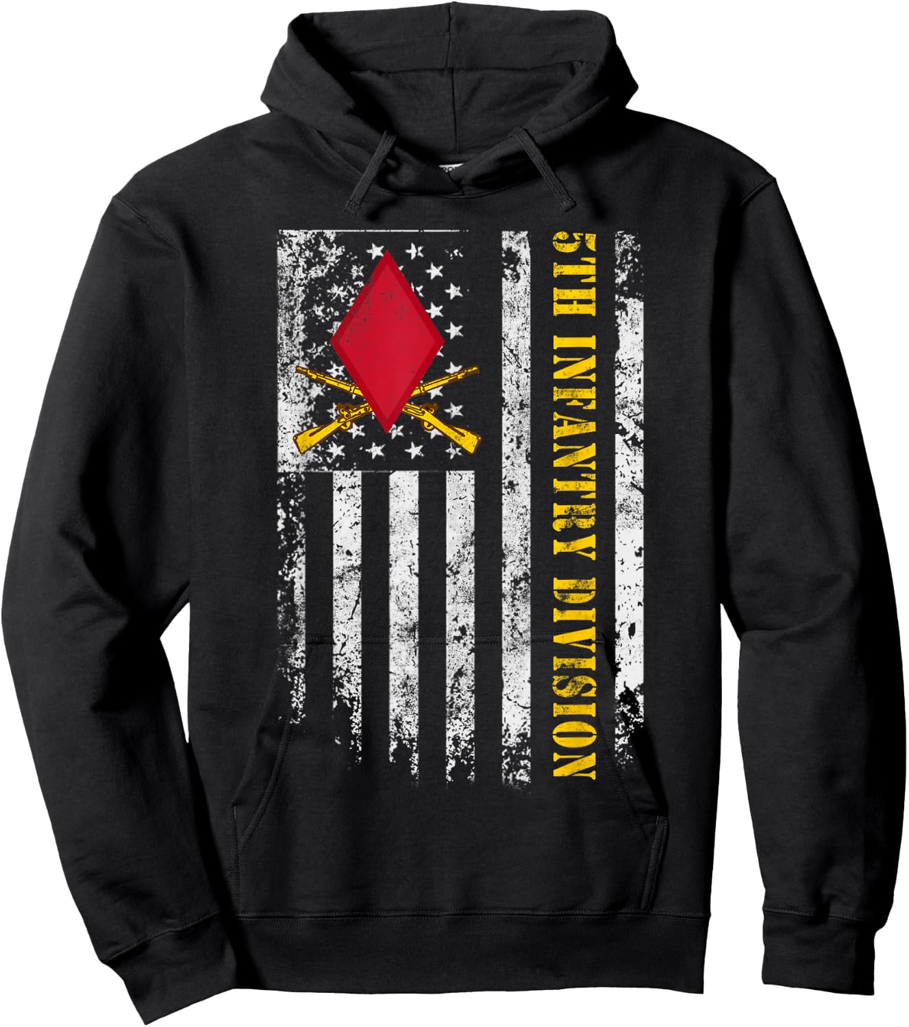 5th Infantry Division "Red Diamond" Shirt Flag Veterans Day Hoodie - Hoodie | Black