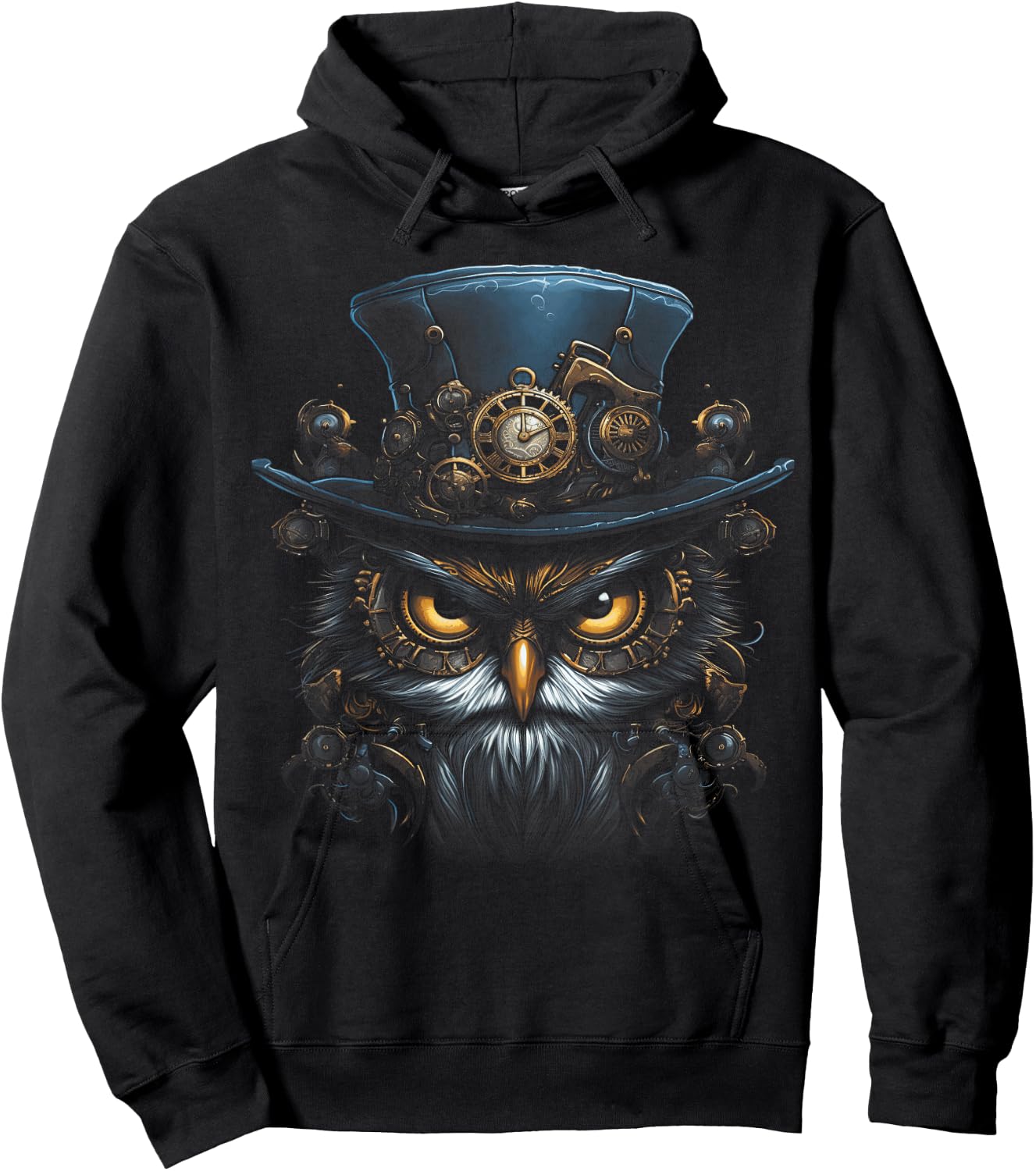 Steampunk Mechanical owl Victorian Bird Hoodie - Hoodie | Black