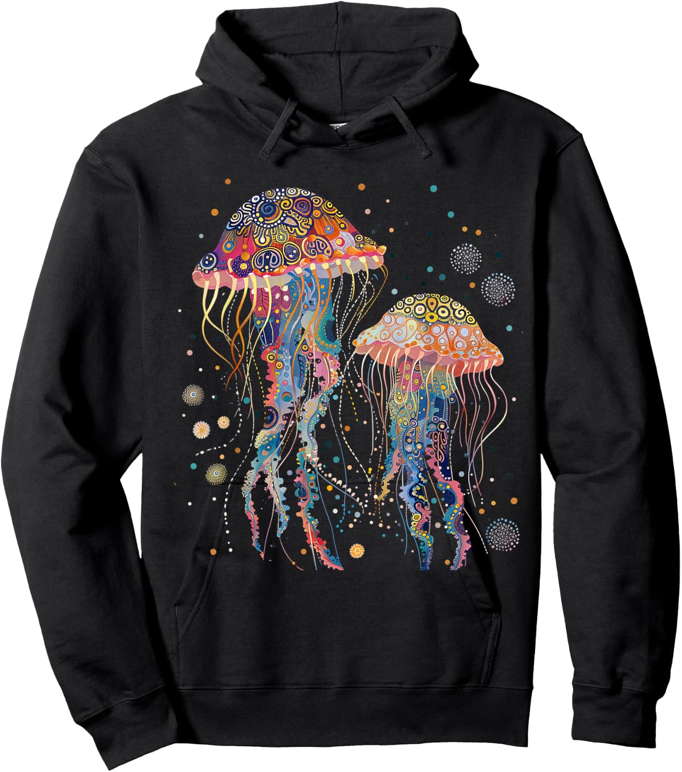 Jellyfish Colorful Flower Patterns Scuba Diving Diver Ocean Hoodie - Hoodie | Black