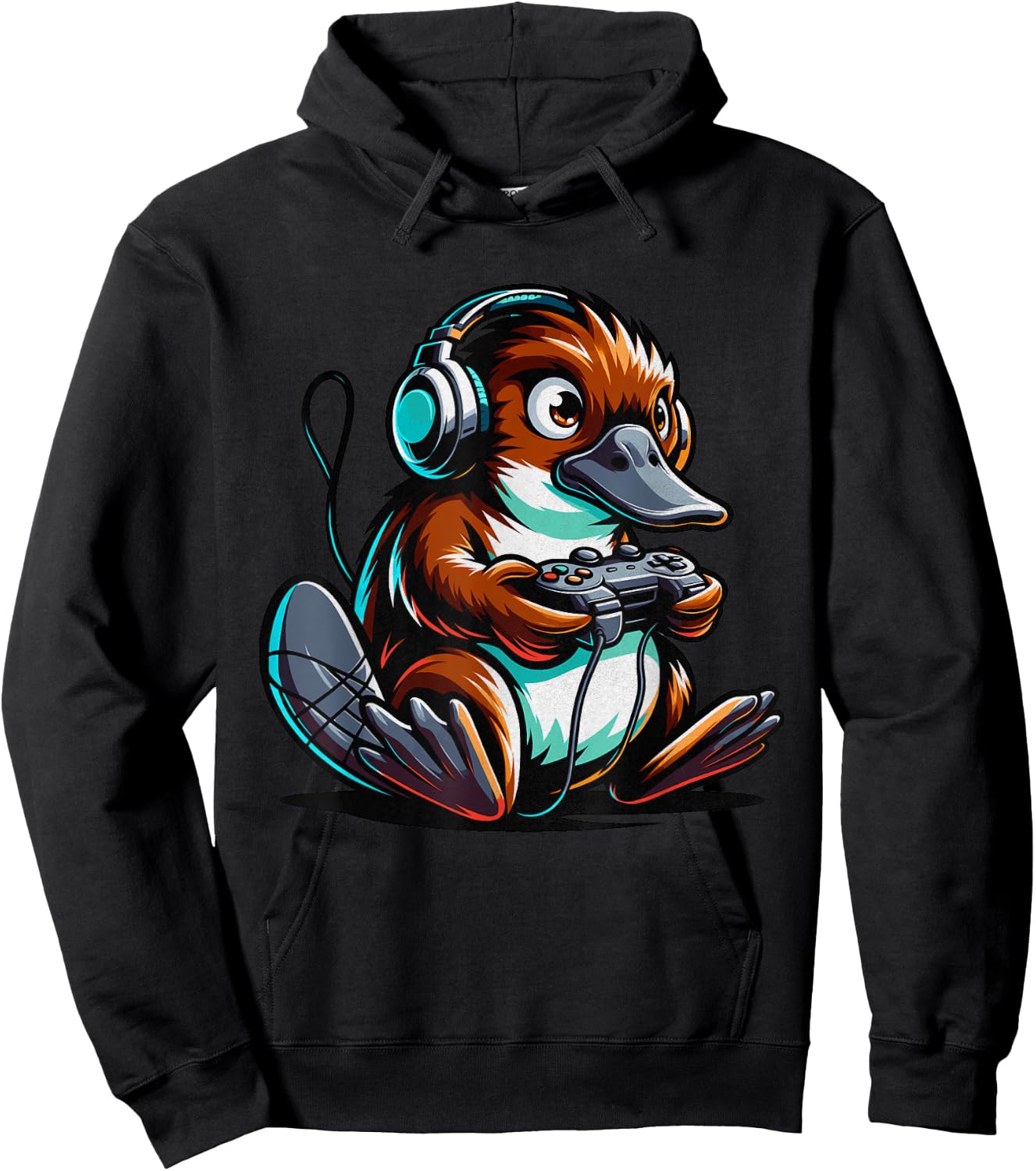Platypus Shirt Kids Funny Platypus and Video Games Lover Hoodie - Hoodie | Black