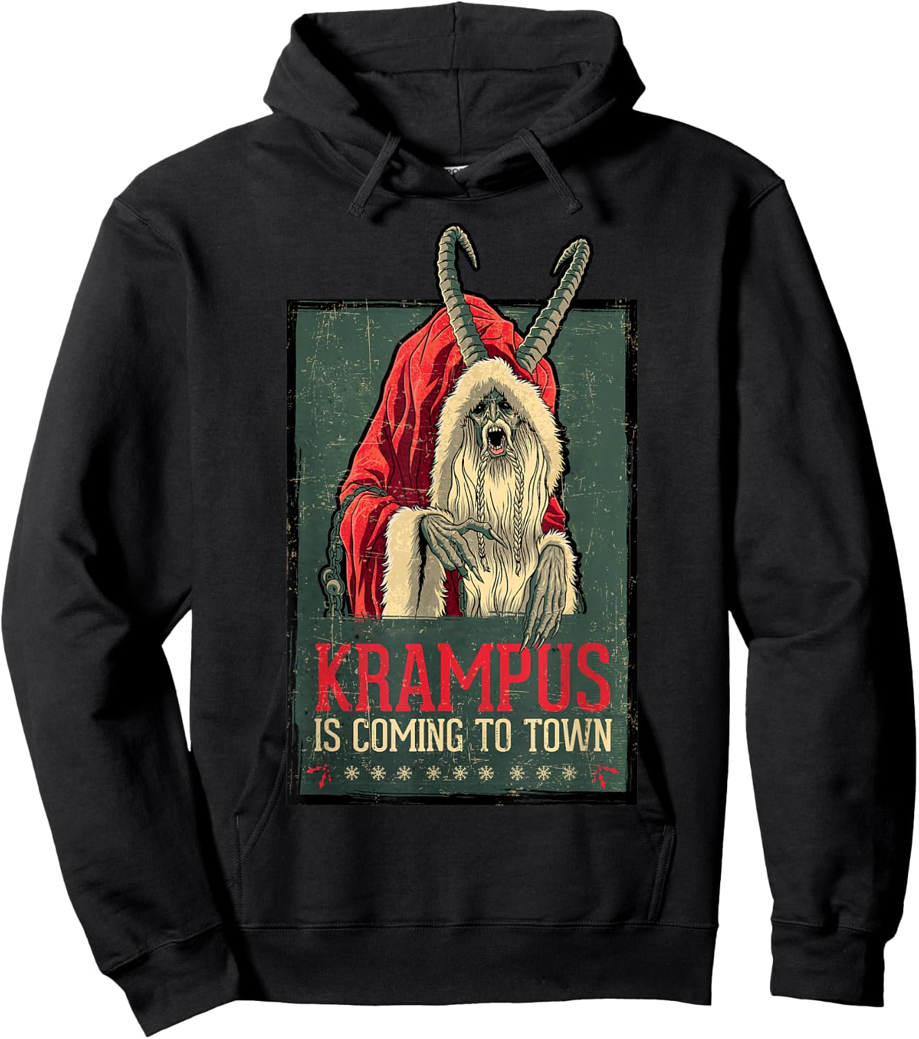 Legendary Pictures Krampus Poster Vintage Hoodie - Hoodie | Black