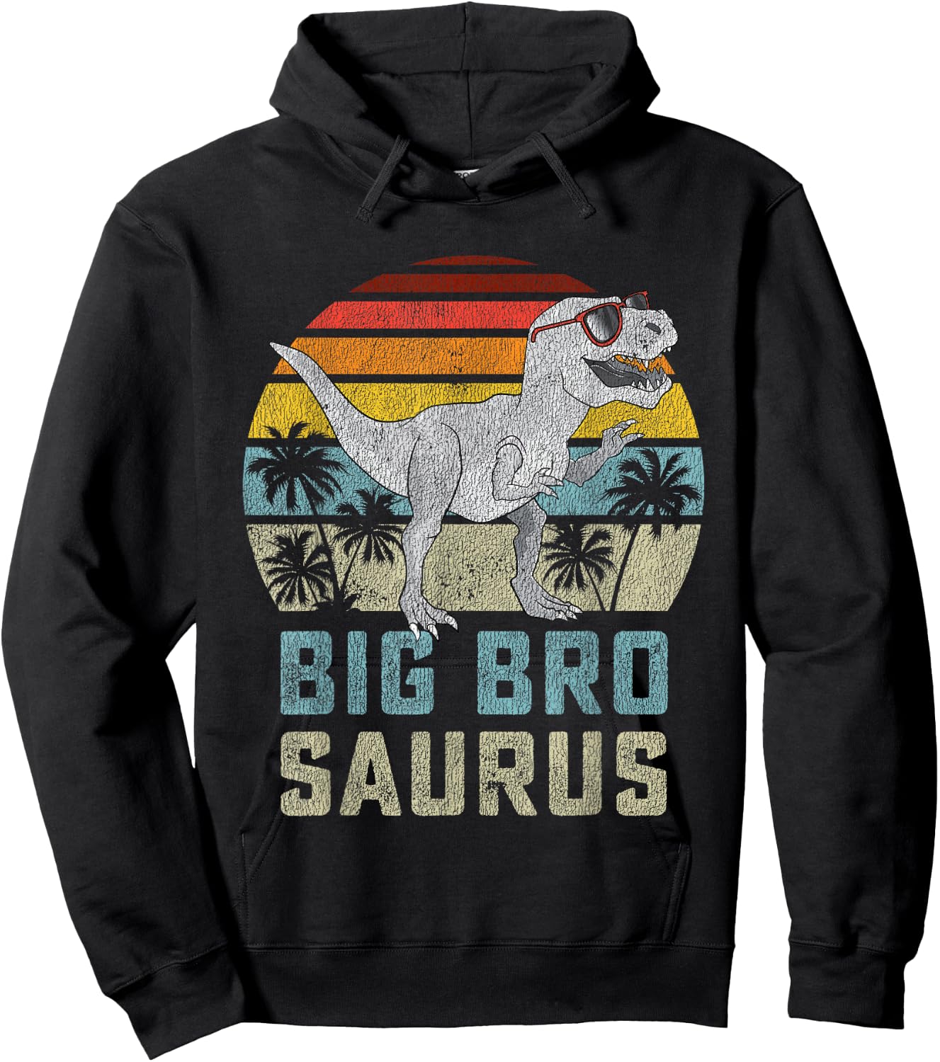 Bigbrosaurus T Rex Dinosaur Big Bro Saurus Brother Family Hoodie - Hoodie | Black