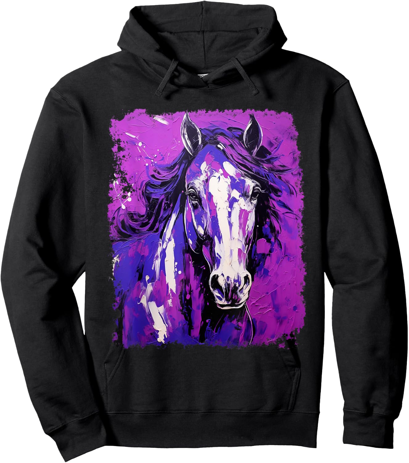 Farm Animal Purple Horse Hoodie - Hoodie | Black