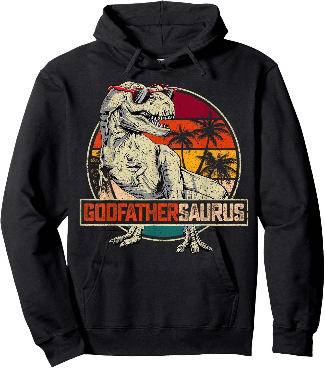 Godfathersaurus T Rex Dinosaur Godfather Saurus Family Match Hoodie - Hoodie | Black