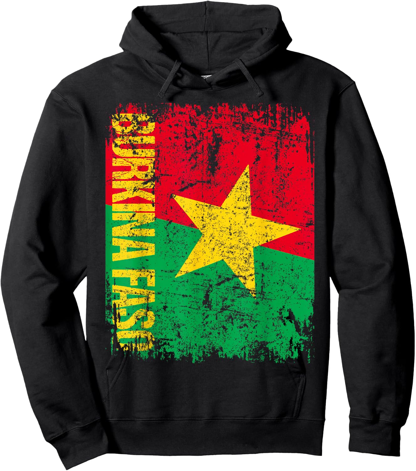 BURKINA FASO Flag Vintage Distressed BURKINA Hoodie - Hoodie | Black