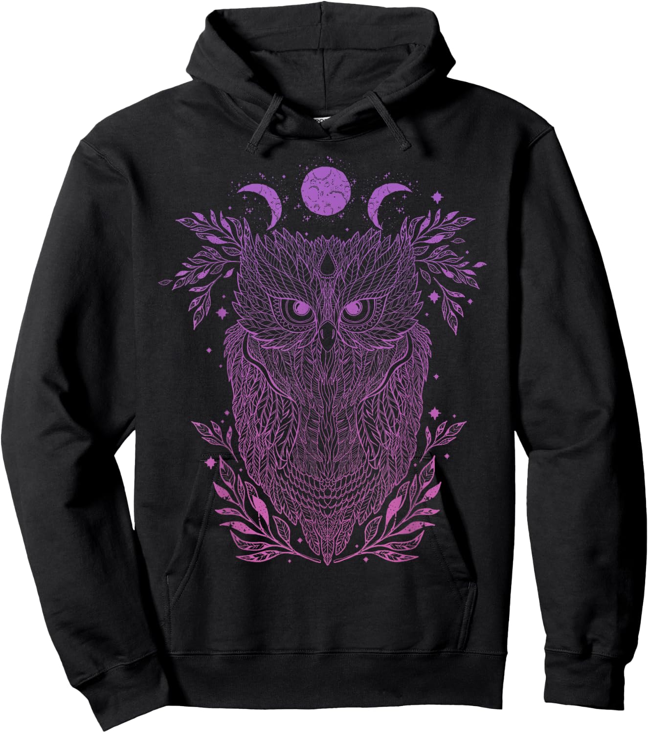 Geometric Night Owl Abstract Art Silhouette Psychedelic Gift Hoodie - Hoodie | Black