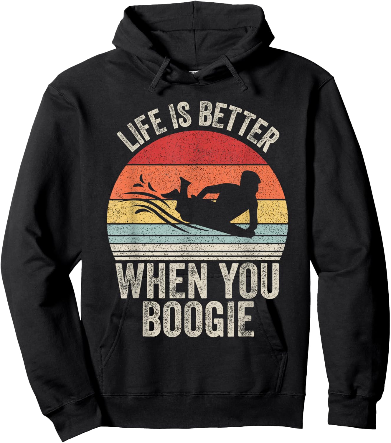 Catch Some Rays Vintage Retro Life Is Better When You Boogie Board - Women's Adults Black Short Sleeve Classic Fit - Small Hoodie - Hoodie | Black