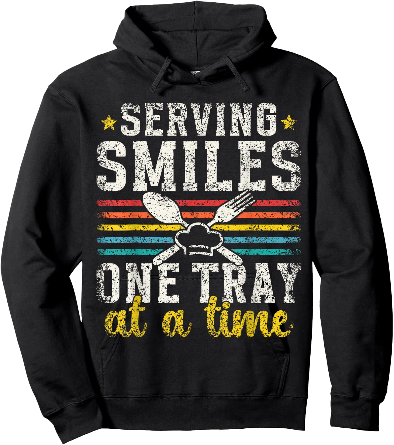 Serving Smiles One Tray At A Time Ladies Cafeteria Worker Hoodie - Hoodie | Black