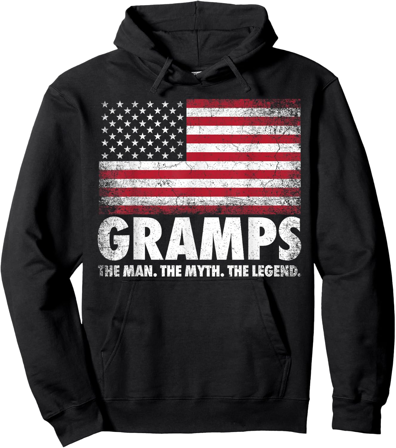 Gramps The Man Myth Legend Father's Day 4th of July Grandpa Hoodie - Hoodie | Black