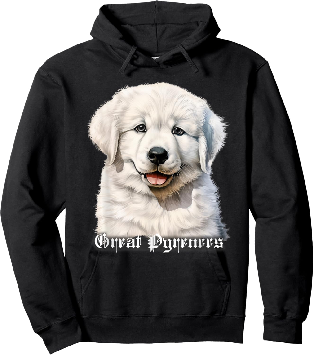 Great Pyrenees Dog x Puppy Hoodie - Hoodie | Black