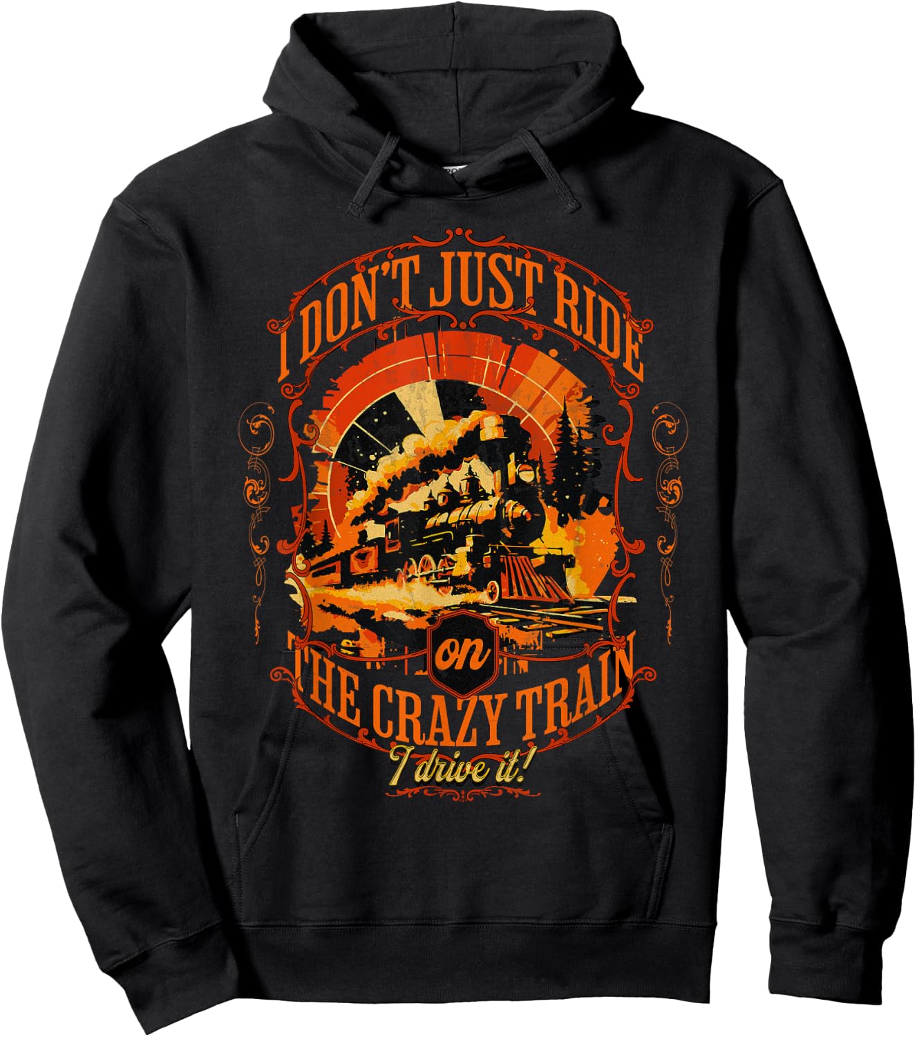 Crazy Train Conductor: Steering the Madness Hoodie - Hoodie | Black