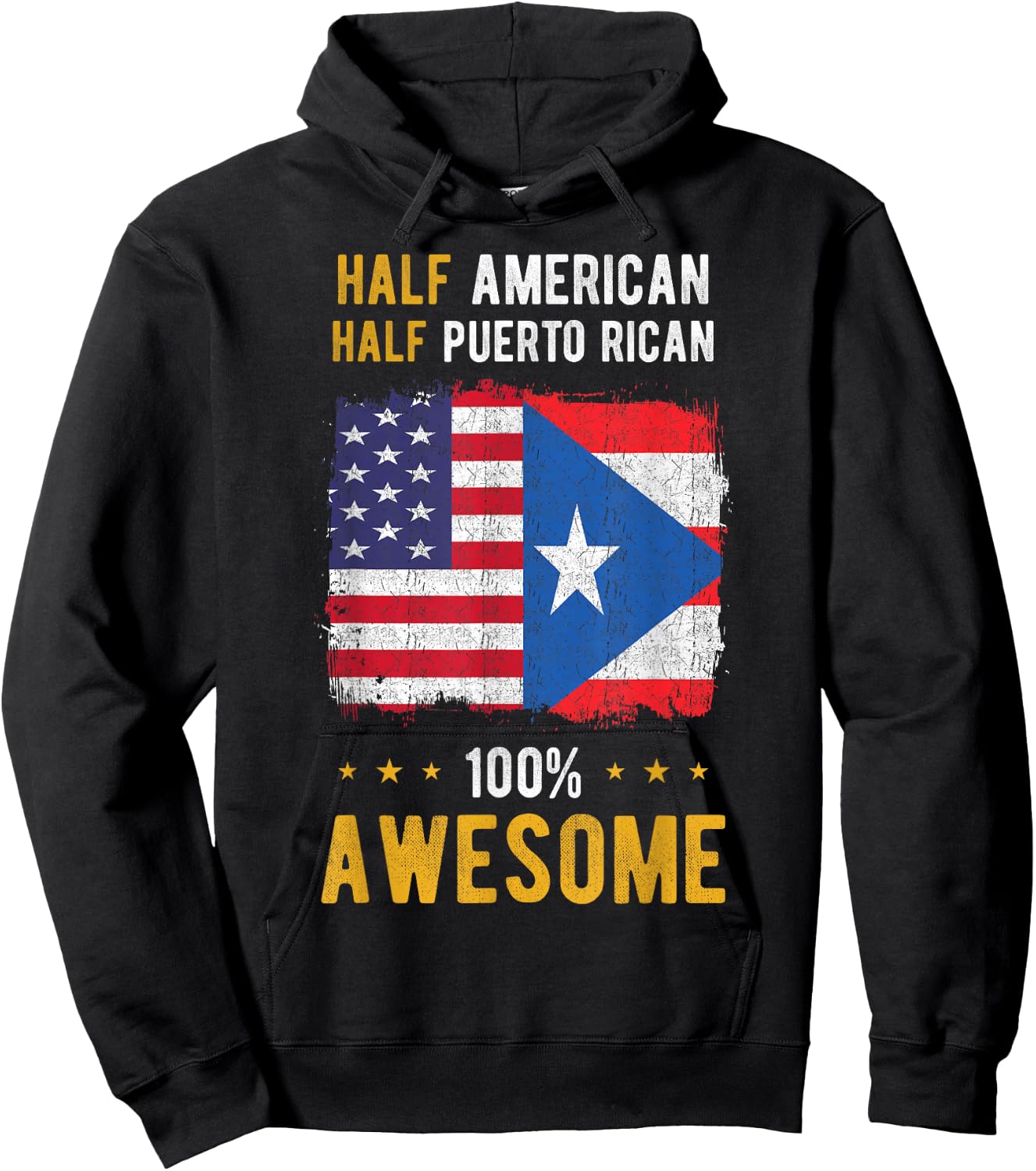American Puerto Rican Flag - Half American Half Puerto Rican Hoodie - Hoodie | Black