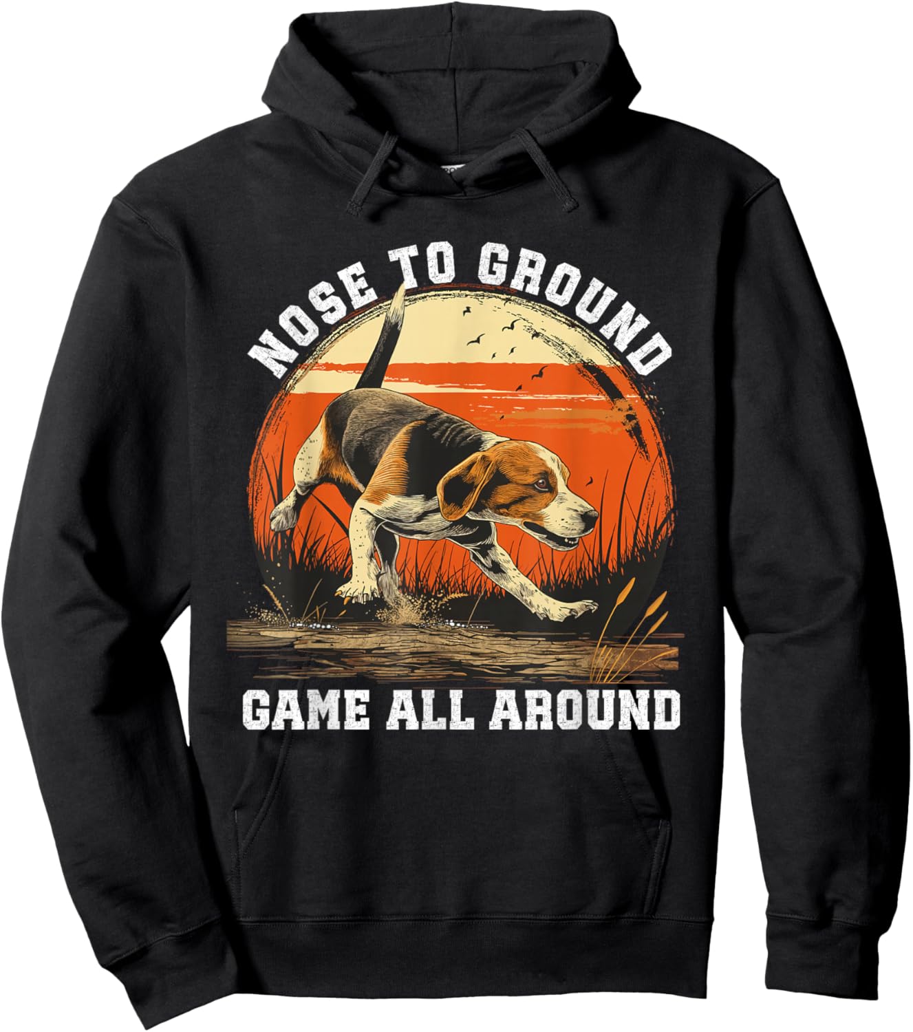 Dog Hunter Nose To Ground Beagle Hunting Hoodie - Hoodie | Black