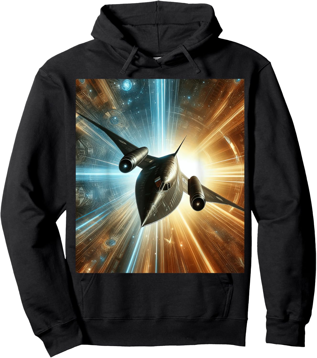SR-71 Blackbird Blueprint Air Force Military Jet Hoodie - Hoodie | Black