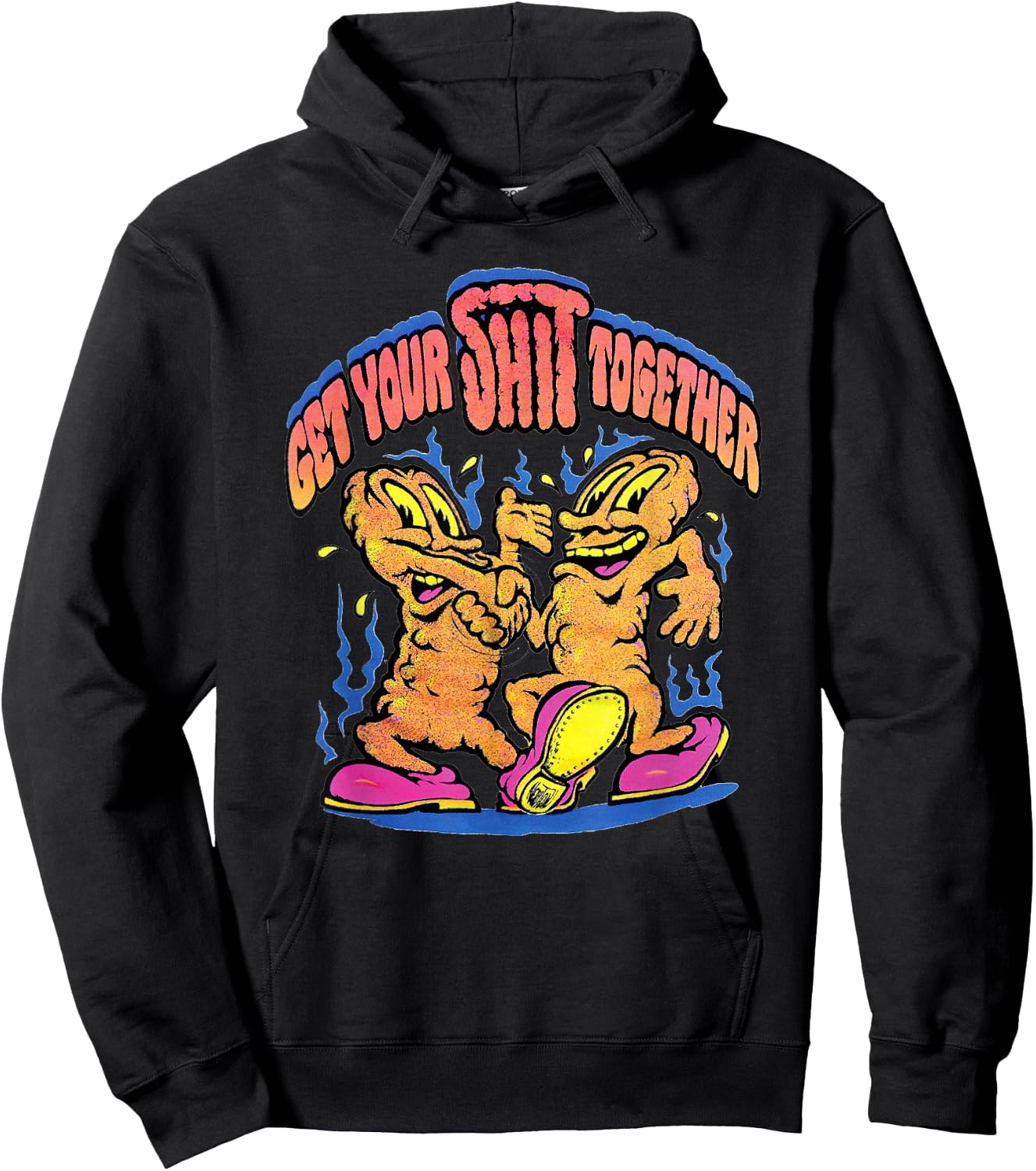 Get Your Shit Together Funny Vintage 70's Retro Adult Humor Hoodie - Hoodie | Black