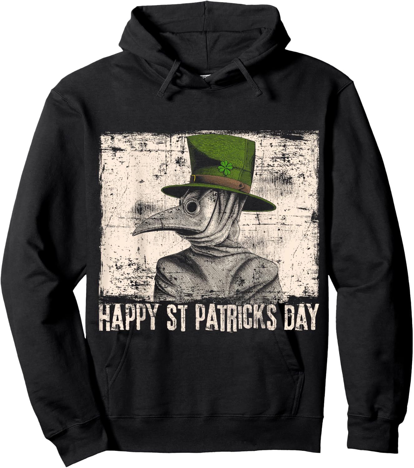 Happy St. Patricks Day Plague Doctor Quarantine Hoodie - Hoodie | Black