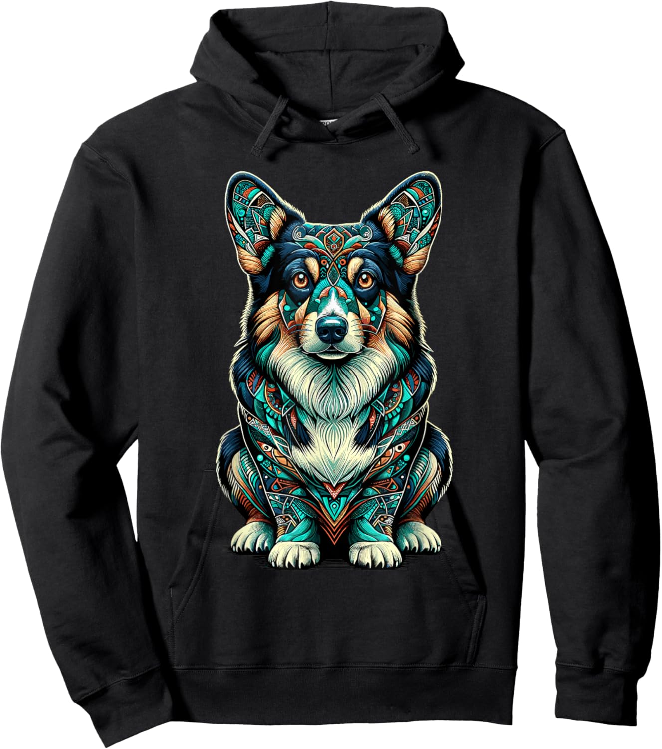 Mandala Art Pembroke Welsh Corgi Corgis Hoodie - Hoodie | Black