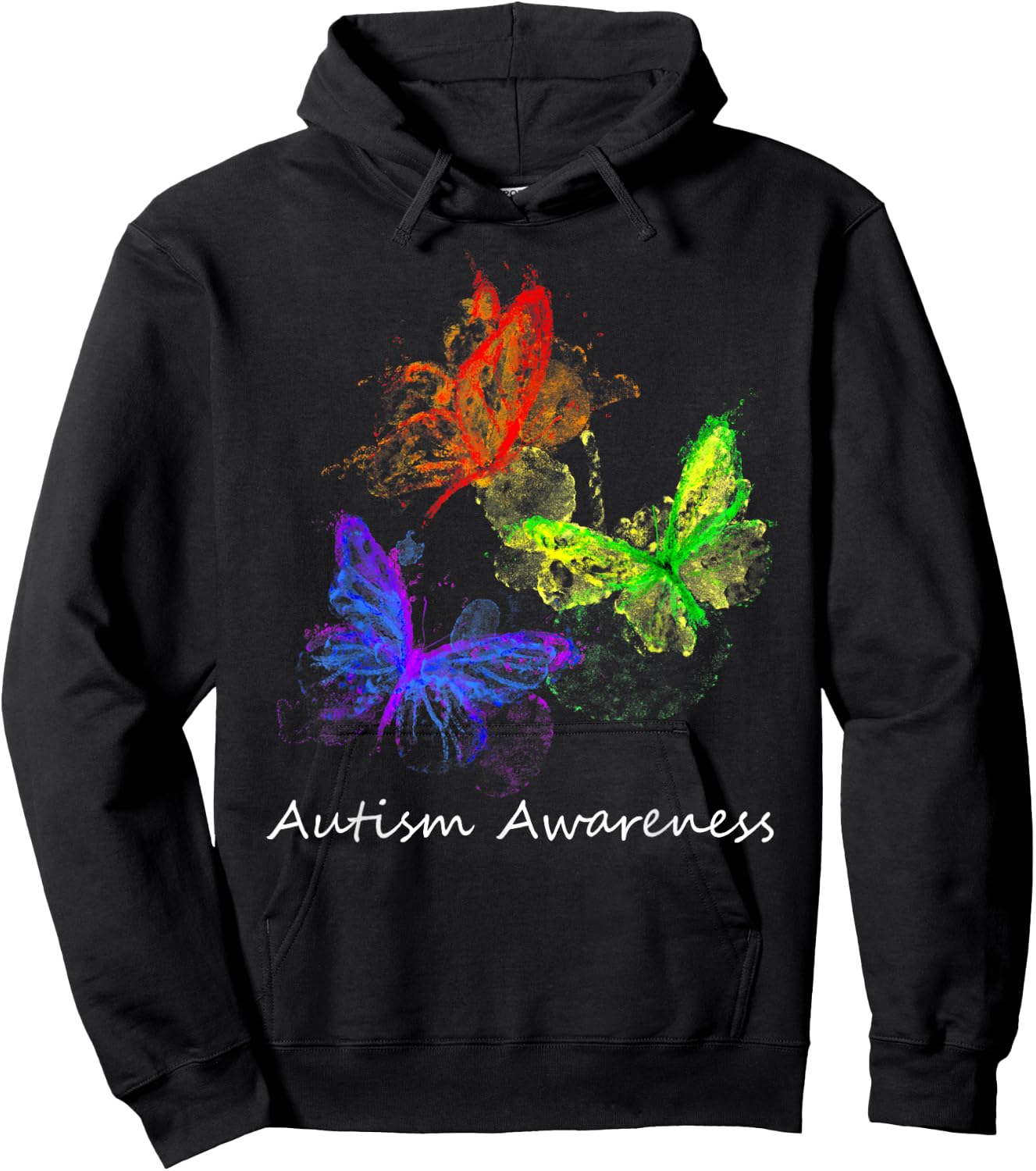 Autism Awareness Butterflies Without Puzzle Pieces Colorful Hoodie - Hoodie | Black