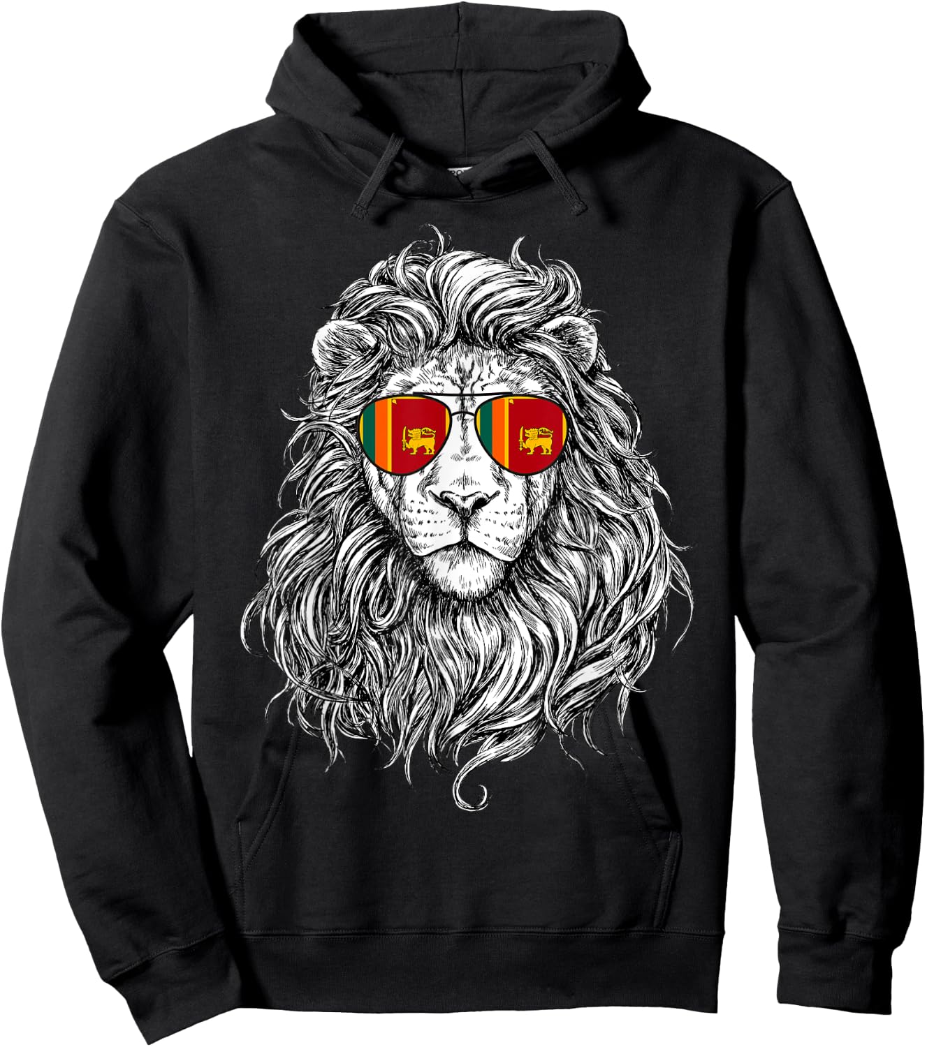 Sri Lanka Flag Lion Sunglasses Sri Lanka Gift Love Sri Lanka Hoodie - Hoodie | Black