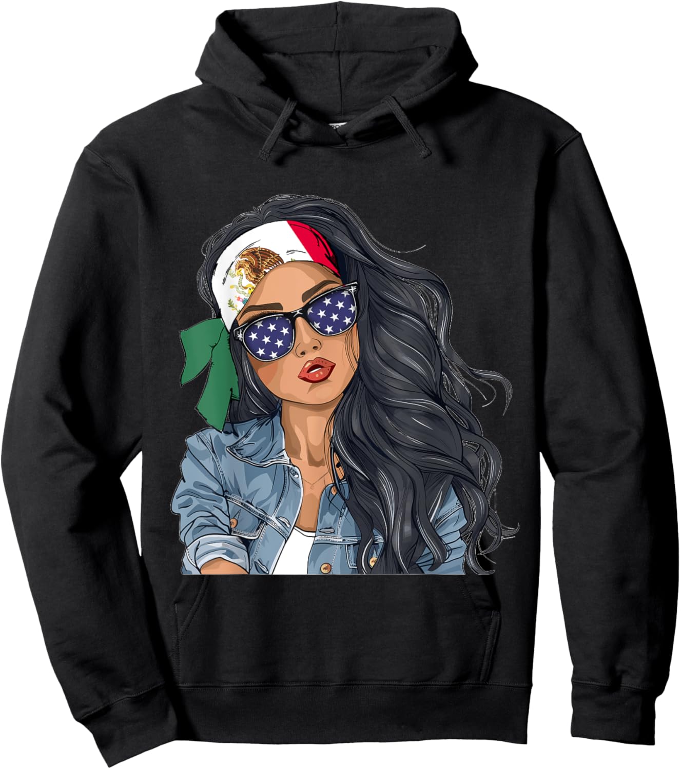 Mexican Woman Products Flag Uniform American Mexico Hoodie - Hoodie | Black