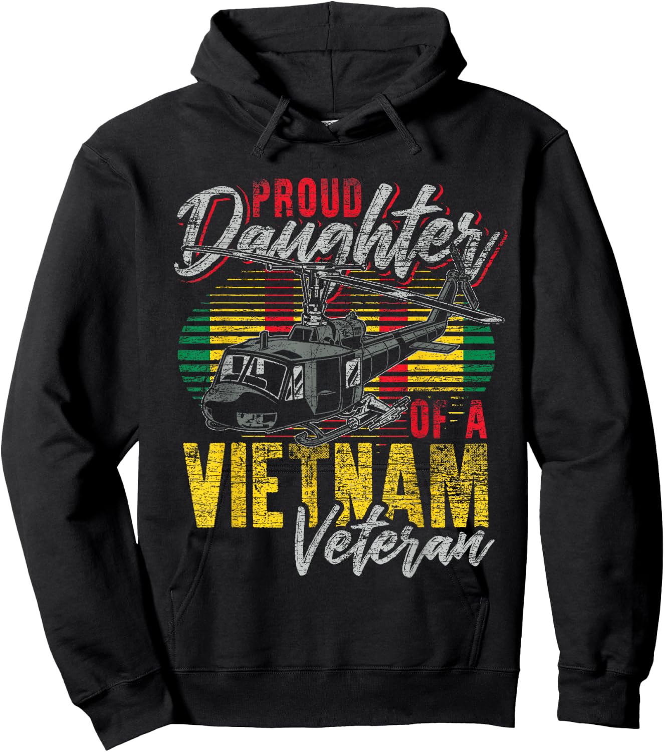 Proud Daughter Of A Vietnam Veteran Hoodie - Hoodie | Black