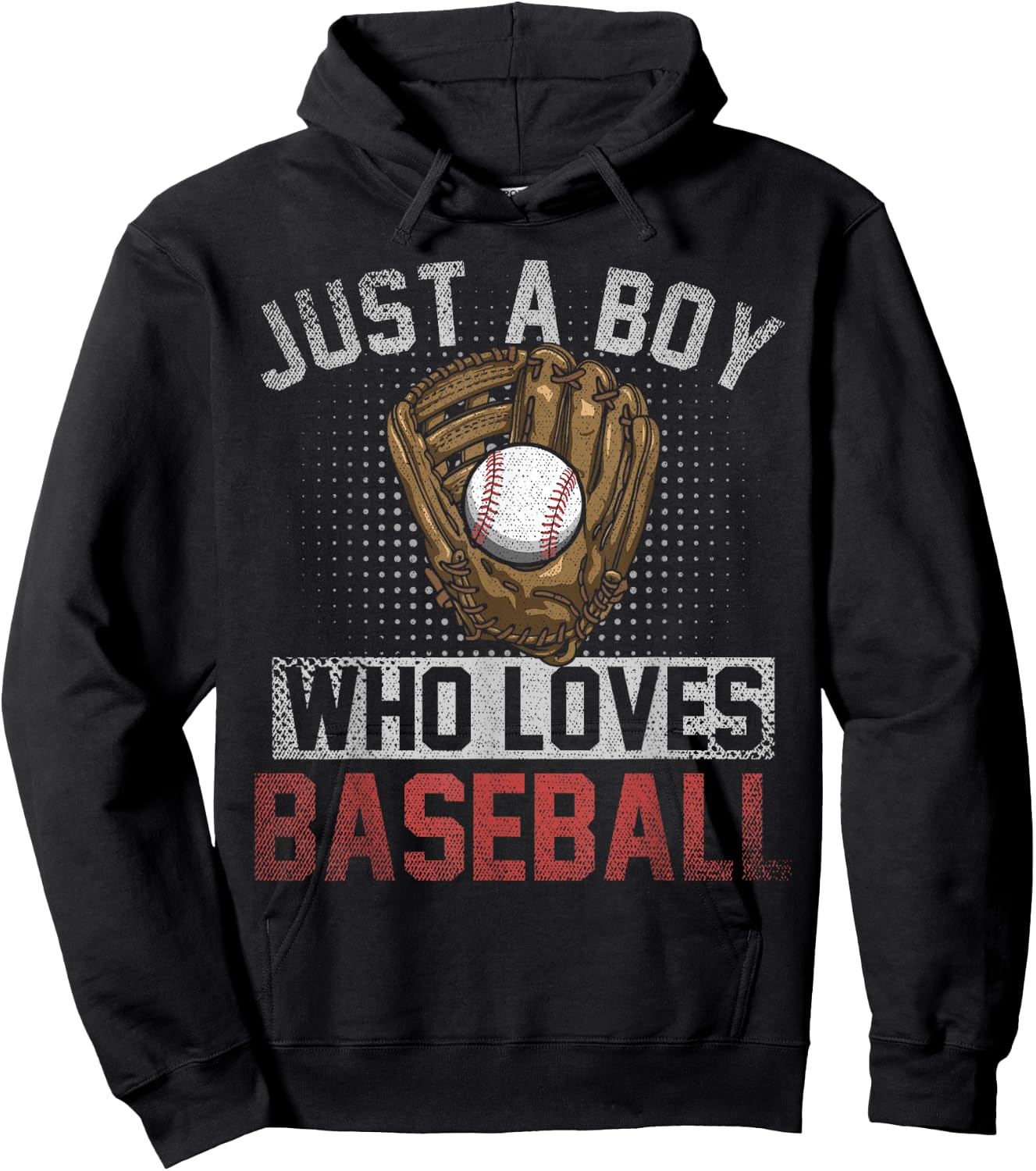 Just A Boy Who Loves Baseball Fan Pitcher Boys Baseball Hoodie - Hoodie | Black