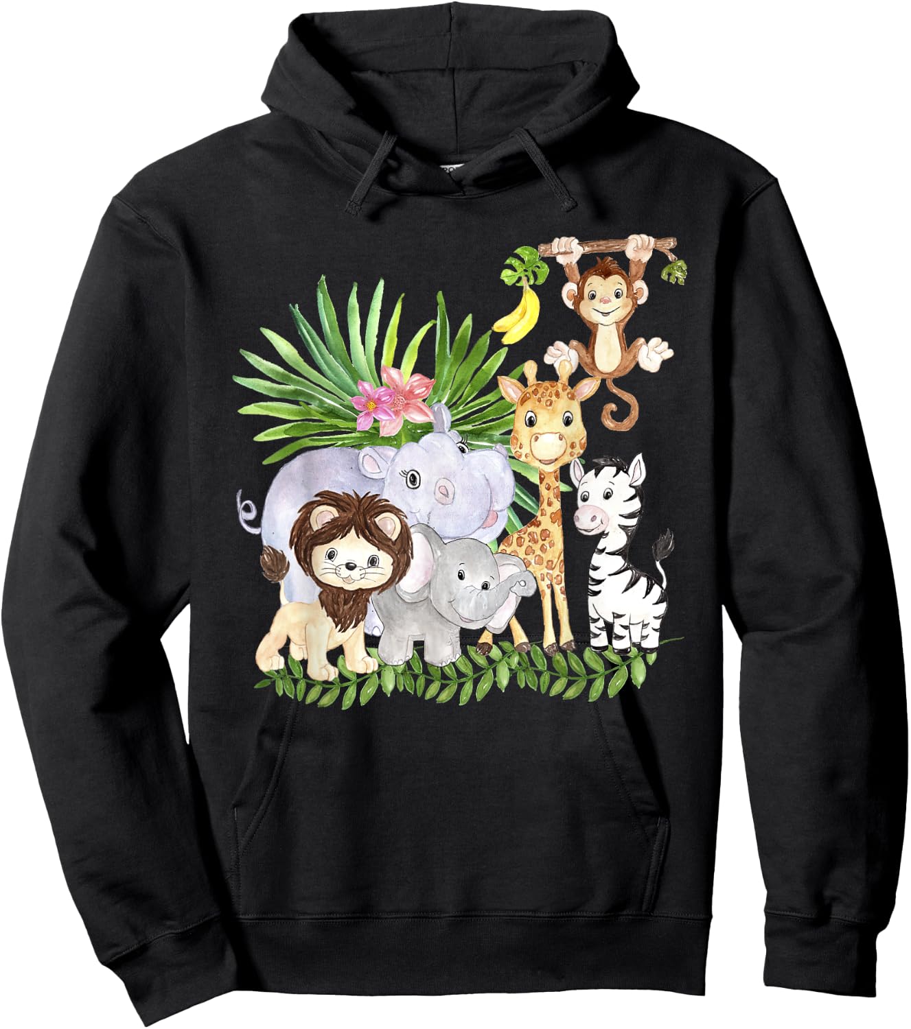 Zoo Animals Wildlife Birthday Party A Day At The Zoo Safari Hoodie - Hoodie | Black