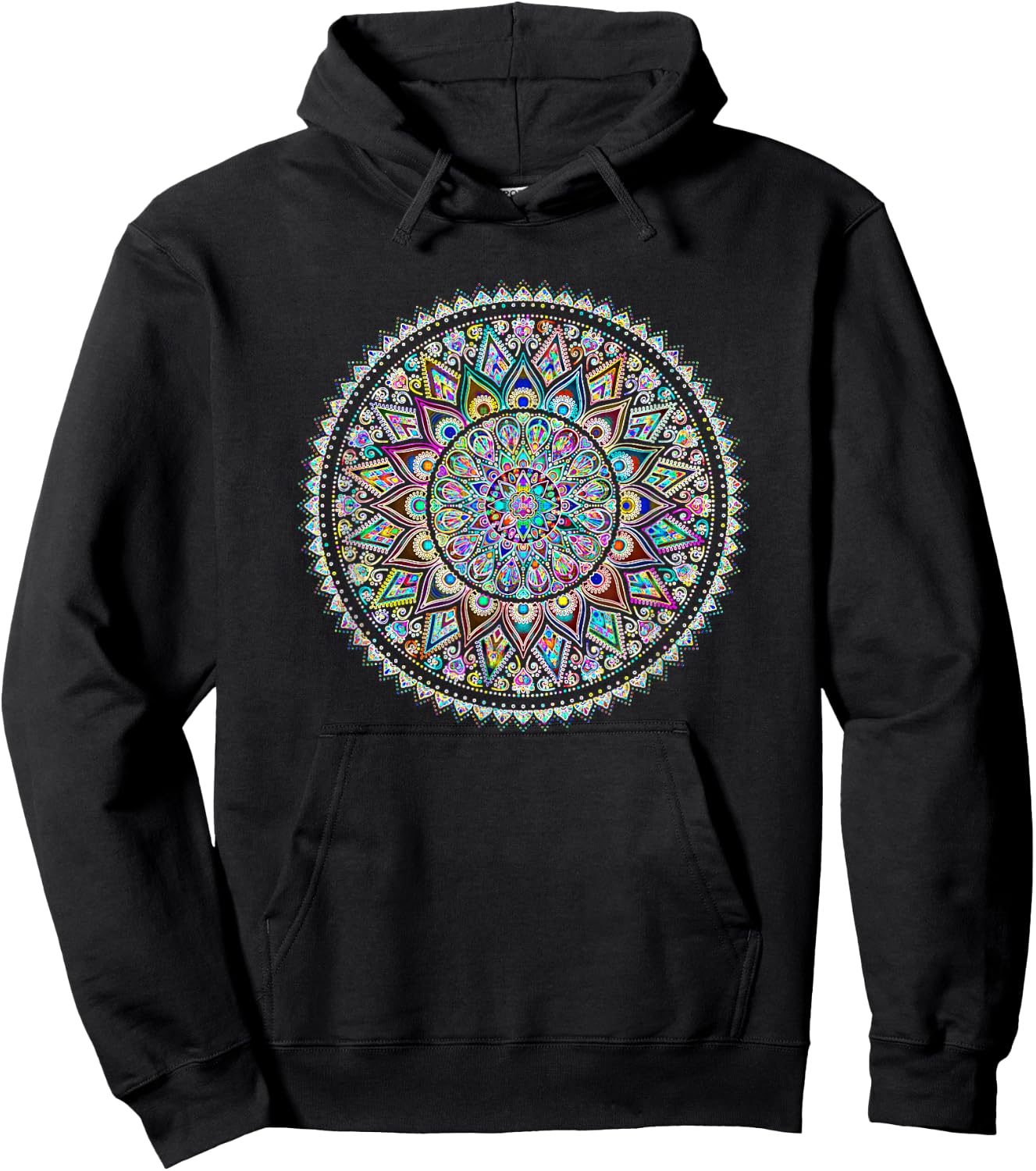 Psychedelic Love Mandala Heart Chakra Hoodie - Hoodie | Black