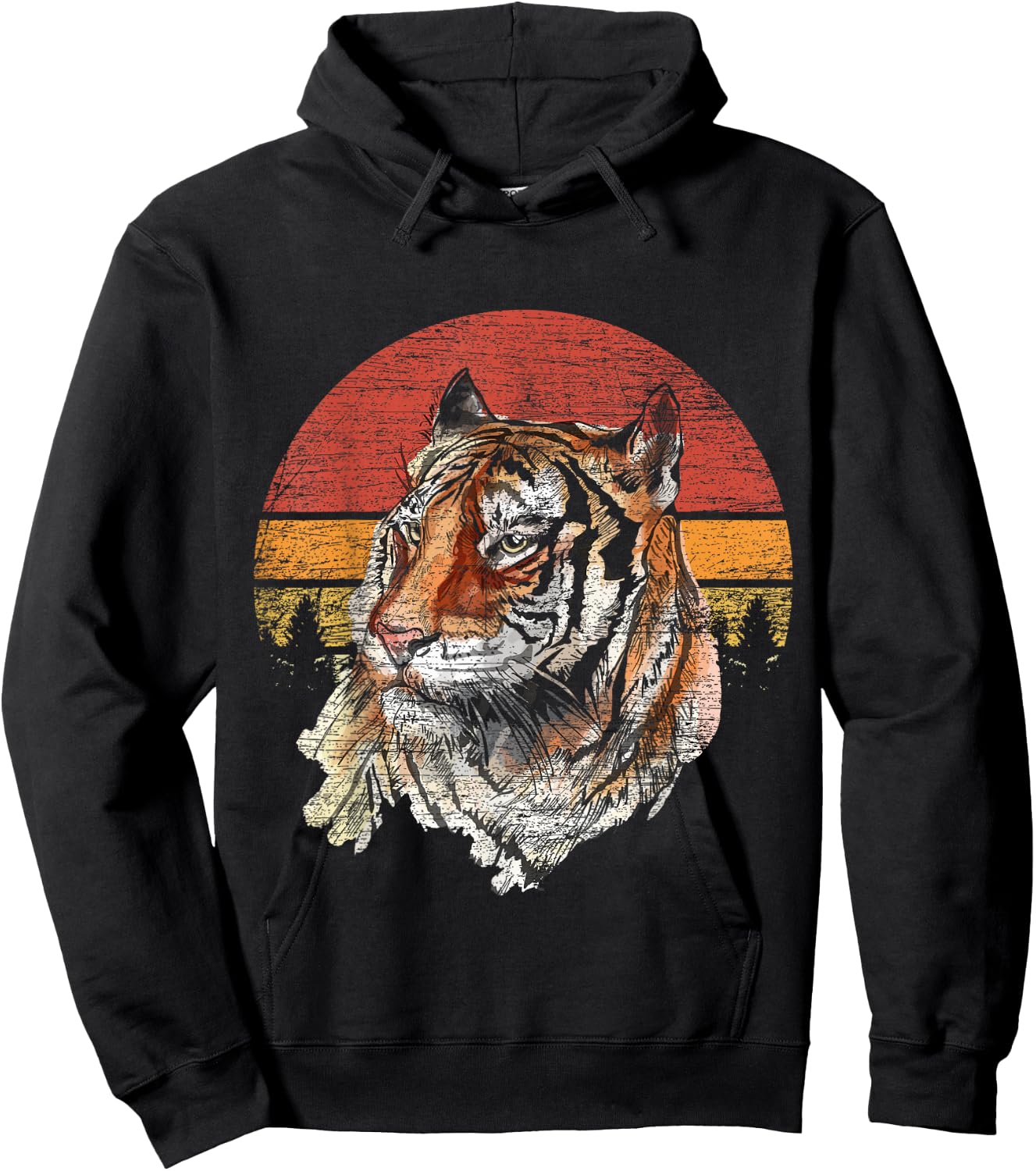 Retro Tiger Hoodie - Hoodie | Black