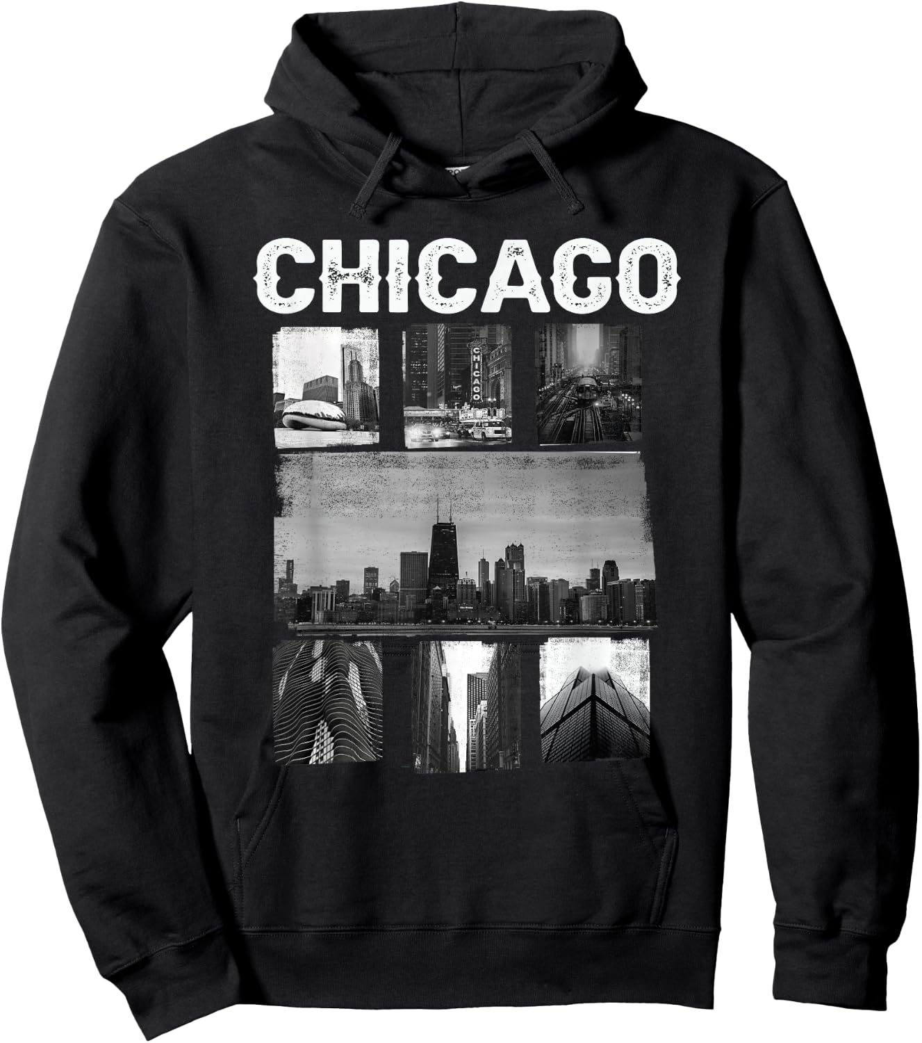 Illinois Chicago Skyline Chi Town Hoodie - Hoodie | Black